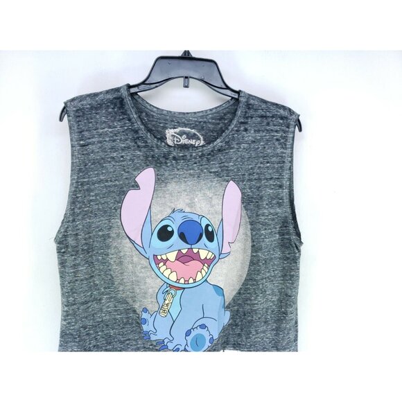 Disney Sleeveless T Shirt Stitch Women's Size XL Gray (B) - Picture 2 of 7